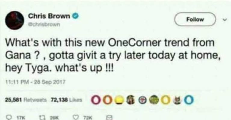 Chris Brown’s reactions to One Corner take Patapaa to the world