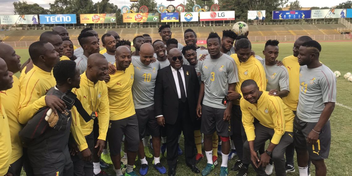 Akufo-Addo pays surprise visit to Black Stars in Addis Ababa
