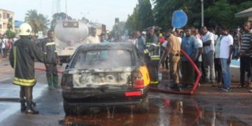 Gas explosion at Kumasi: Ten people injured, several cars and shops burnt down