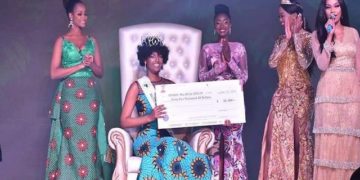 VIDEO: Miss Congo weavon caught fire on stage after being crowned Miss Africa 2018