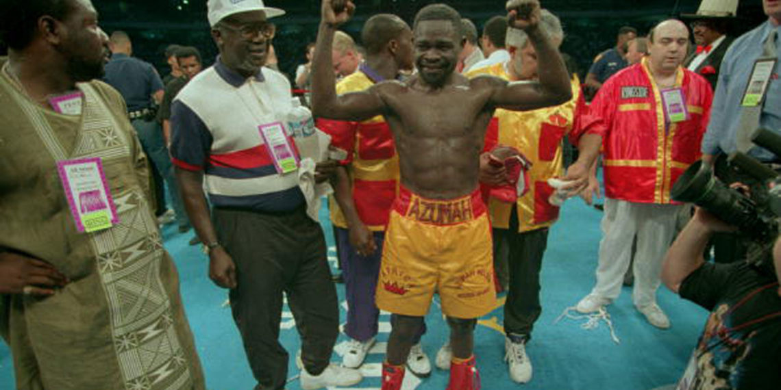 Today In Sports History: Azumah Nelson knocked-out Nigeria’s Joe Skipper to win ABU Featherweight title