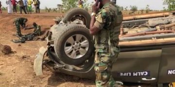 PHOTOS: Military car overturns; 4 soldiers in critical condition
