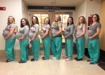 INCREDIBLE: NINE nurses in the same labour unit are all pregnant at the same time