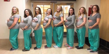 INCREDIBLE: NINE nurses in the same labour unit are all pregnant at the same time