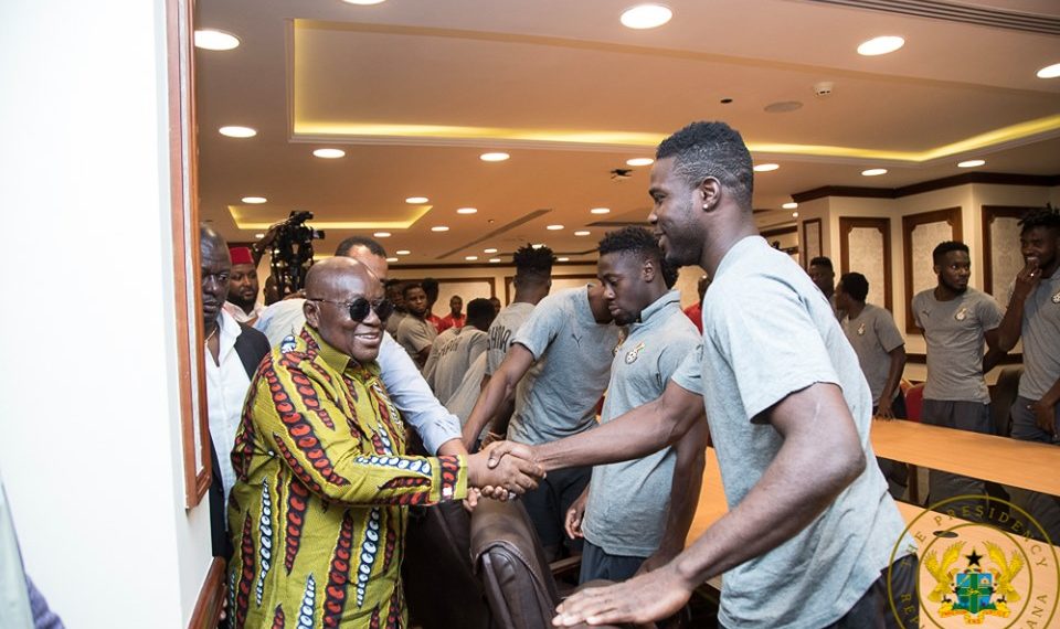AFCON 2019: Nana Addo’s visits to Black Stars in their hotel ahead of tonight’s game against Benin in Pictures