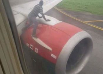 Nigerian man attempts to travel on wings of local airline