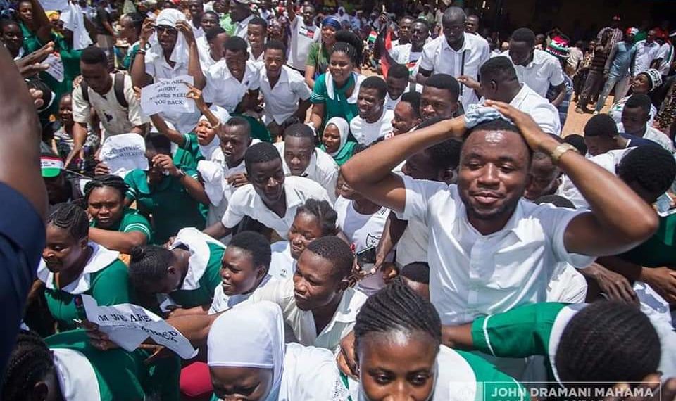 PHOTOS: Trainee Nurses storm Mahama’s campaign grounds