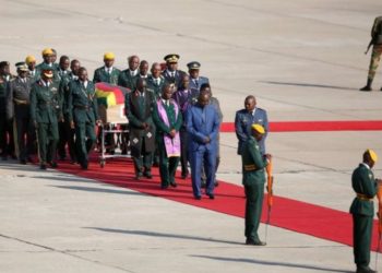 Robert Mugabe's body arrives home from Singapore