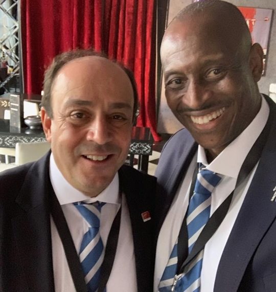 Herbert Mensah congratulates Rugby Africa, Khaled Babbou