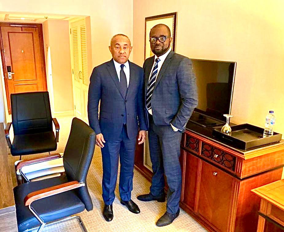 Kurt Okraku pays courtesy call on CAF president