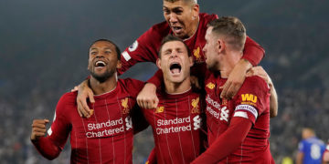 Liverpool thrash Leicester to extend lead