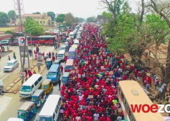 Photos: Opposition parties paint Kumasi red as they hit the streets over new voters register
