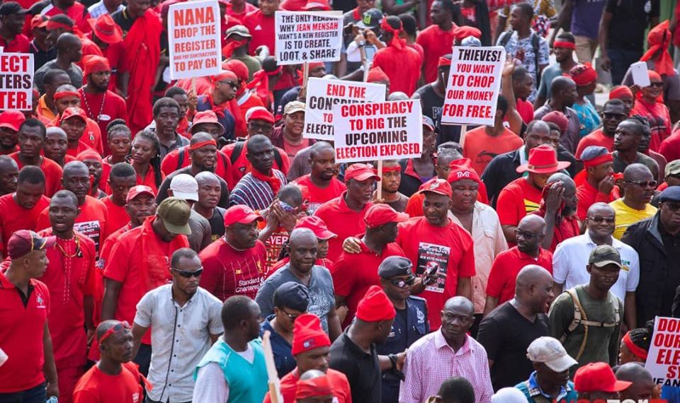 Over thirty thousand demonstrators hit the road in Kumasi