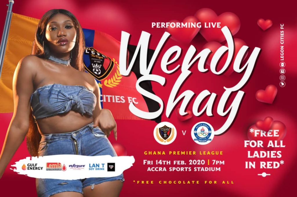 Wendy Shay to rock Accra Sports Stadium in Legon Cities clash with Great Olympics