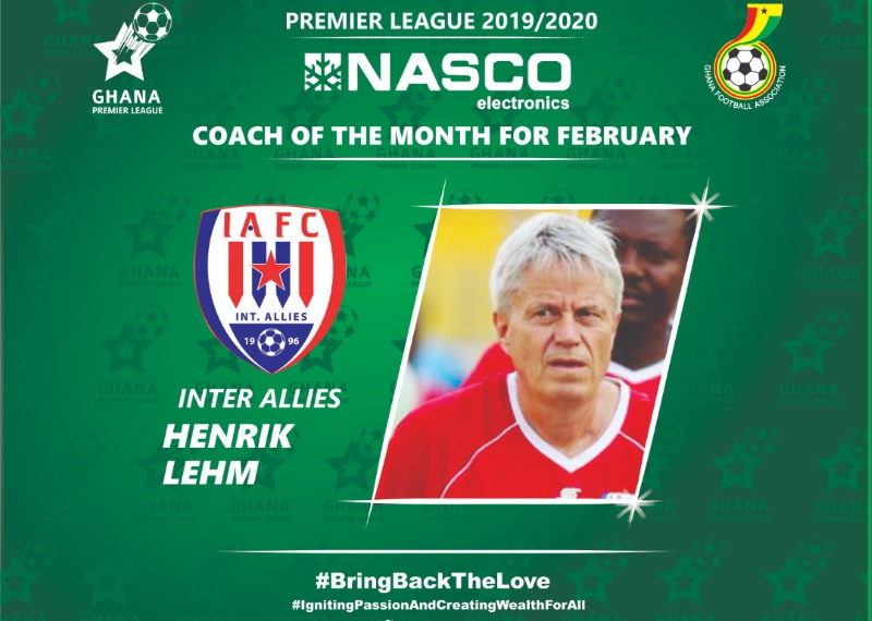 2019/20 GPL: Henrik Lehm wins February NASCO Coach of the Month Award