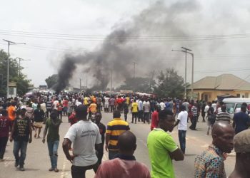 Video: Police PRO struggles to answer processes involved in crowd control