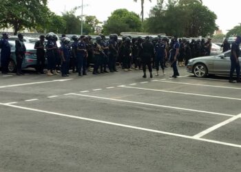 Photos: Heavy security presence at Supreme Court during Hearing of NDC vs EC case