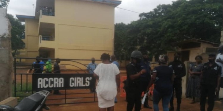 Heavy security presence at Accra Girls SHS as parents rush to withdraw wards