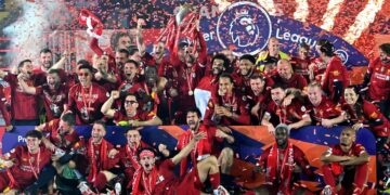Liverpool lift Premier League trophy