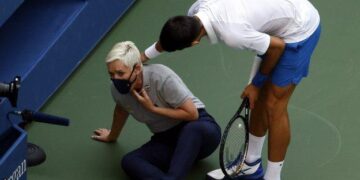 US Open: Djokovic disqualified after hitting line judge with ball