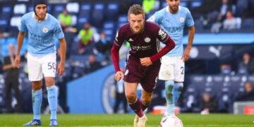 Leicester thrash Man City as Vardy hits hat trick