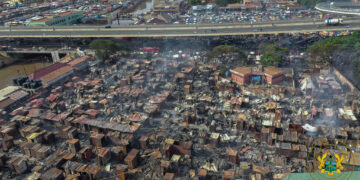 NADMO lauds gov’t for NBSSI support package for Circle-Odawna Market fire victims