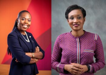 Abena Osei-Poku, MD of Absa Bank Ghana (left) and Nathalie Akon Gabala, Regional Head at Mastercard Foundation_