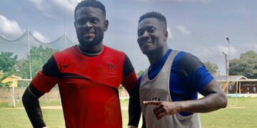 PHOTO: Asamoah Gyan trains with Legon Cities