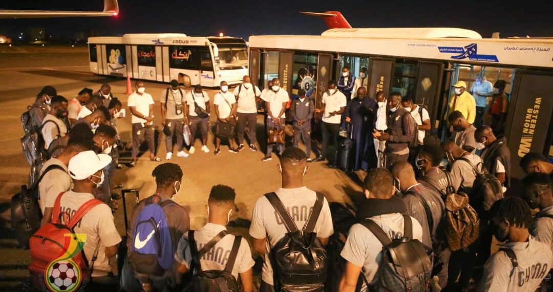 PICTURES: Ghana’s contingent arrive in Sudan ahead of Tuesday clash