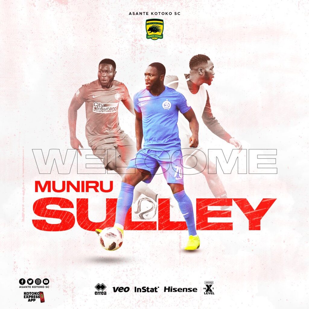 Asante Kotoko part ways with Muniru Sulley after three months