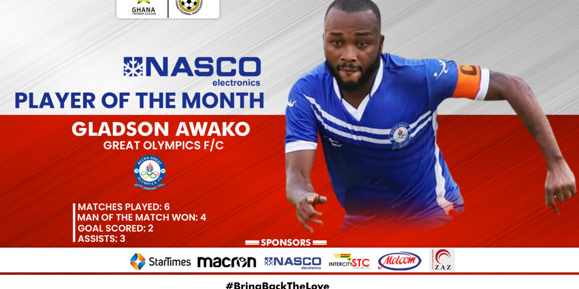 GPLonHappyFM: Gladson Awako wins Nasco Player of the Month for December