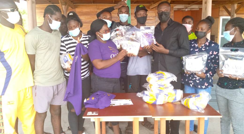 Ghana Beach Volley Association receives food supplements from Quiari Ghana Ltd.