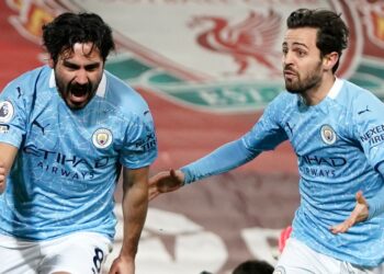 Man City put four past Liverpool at Anfield