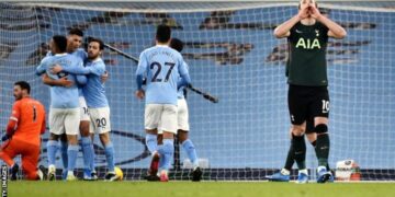 Man City go seven points clear after Spurs win