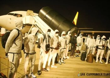 PICTURES: Black Stars arrive in Johannesburg for South Africa clash