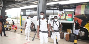 Pictures: Black Stars depart to South Africa for Afcon qualifier