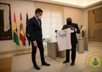 Nana Akufo-Addo gifted with autographed Real Madrid jersey on his 77th birthday