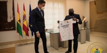 Nana Akufo-Addo gifted with autographed Real Madrid jersey on his 77th birthday