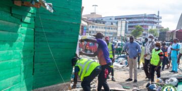 AMA demolishes illegal structures, containers at Rawlings Park