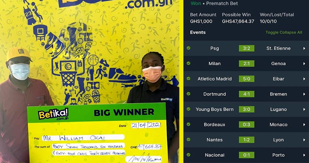 Punter wins GH¢47,000 Bet with Betika