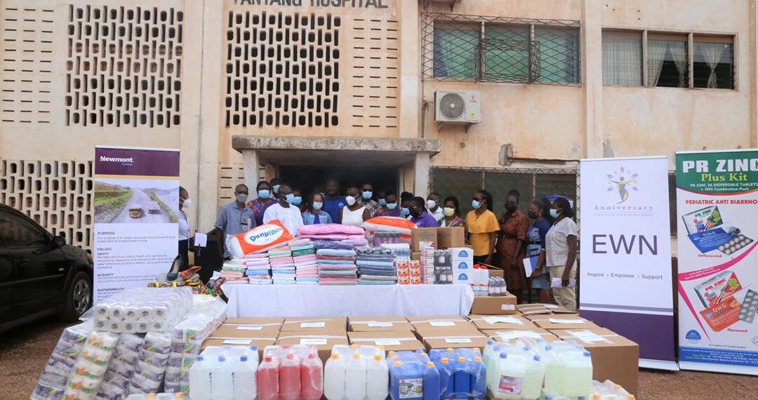 EWN partners Newmont and Phyto-Riker (GIHOC) with donations to support Pantang Hospital