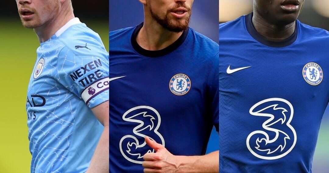 Premier League trio Jorginho, N’Golo Kante and Kevin de Bruyne up for Uefa award