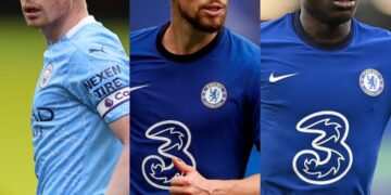 Premier League trio Jorginho, N’Golo Kante and Kevin de Bruyne up for Uefa award
