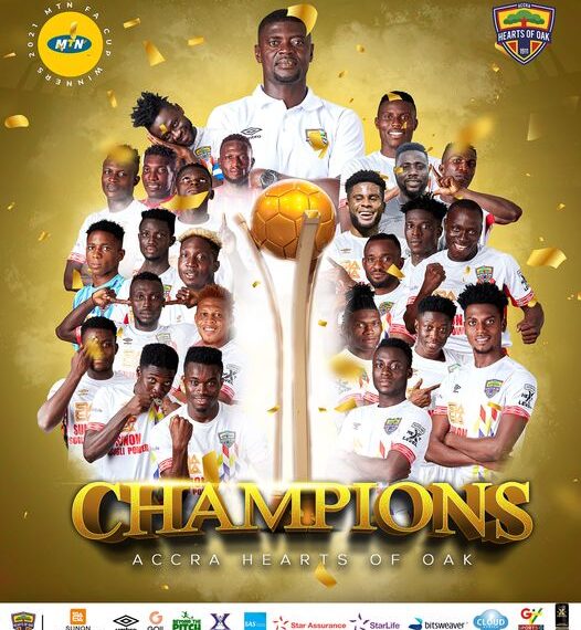 Hearts of Oak complete double after beating AshantiGold in FA Cup final