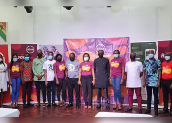 Officials of Absa Bank Ghana and Mastercard Foundation
