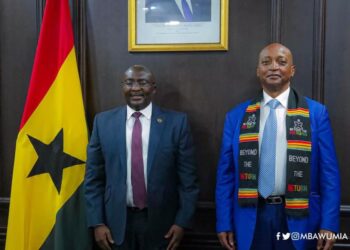 CAF prez meets Ghana’s Veep Dr. Bawumia to discuss Africa football development