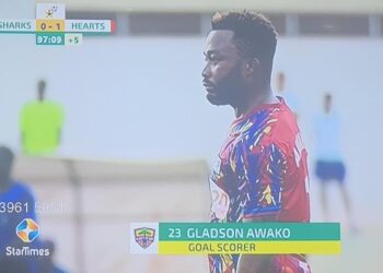 GPLonHappyFM: Gladson Awako powers Hearts of Oak to first win of the season
