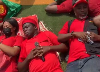 Picketing at Parliament: We’ll only pack our mats and pillows home after the e-levy is thrown out
