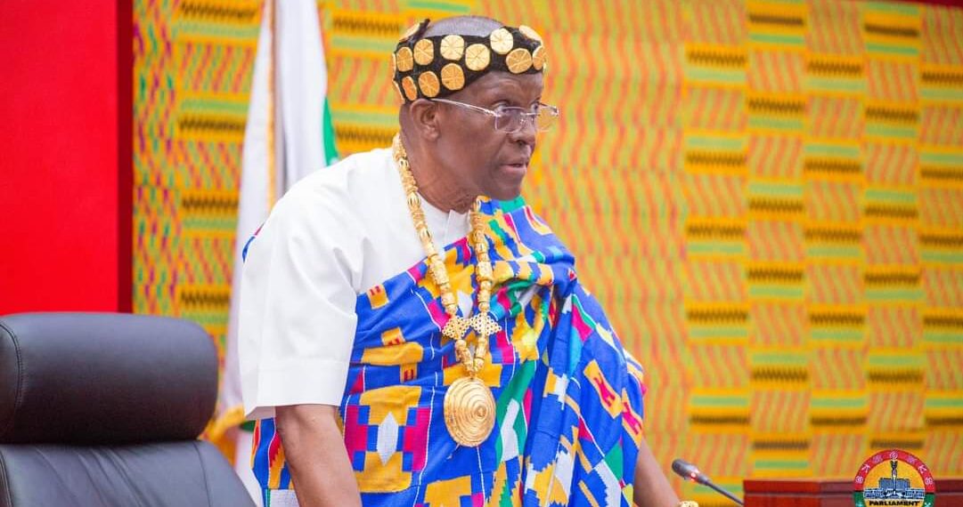 Photos: Bagbin abandons Speaker’s cloak wears kente, jumper & headgear to parliament