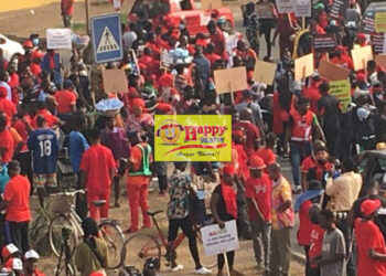 Photos: Opposition NDC paints Accra red as they hit the streets over e-levy
